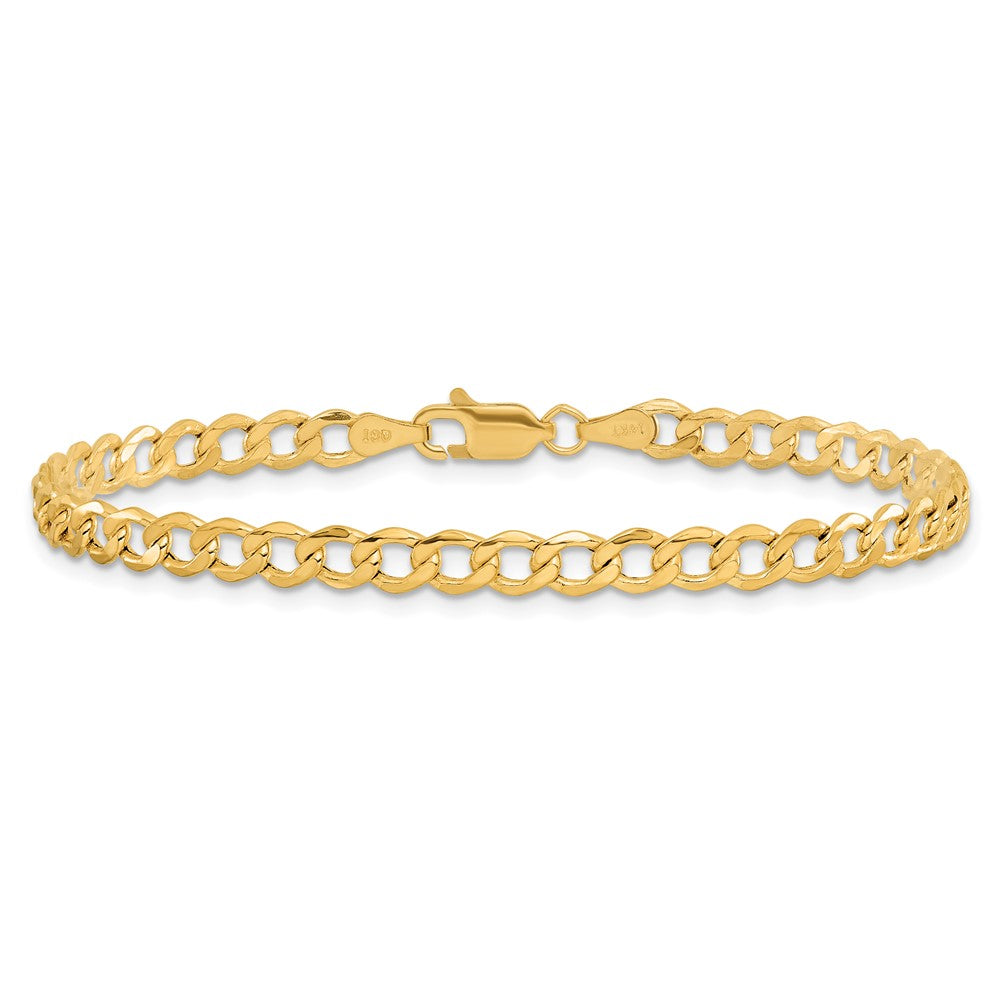 14K 4.3mm Semi-Solid Curb with Lobster Clasp Anklet