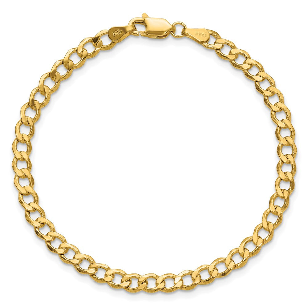 14K 4.3mm Semi-Solid Curb with Lobster Clasp Anklet