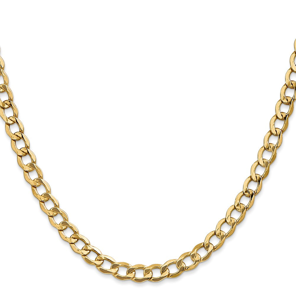 14K 5.25mm Semi-Solid Curb with Lobster Clasp Chain