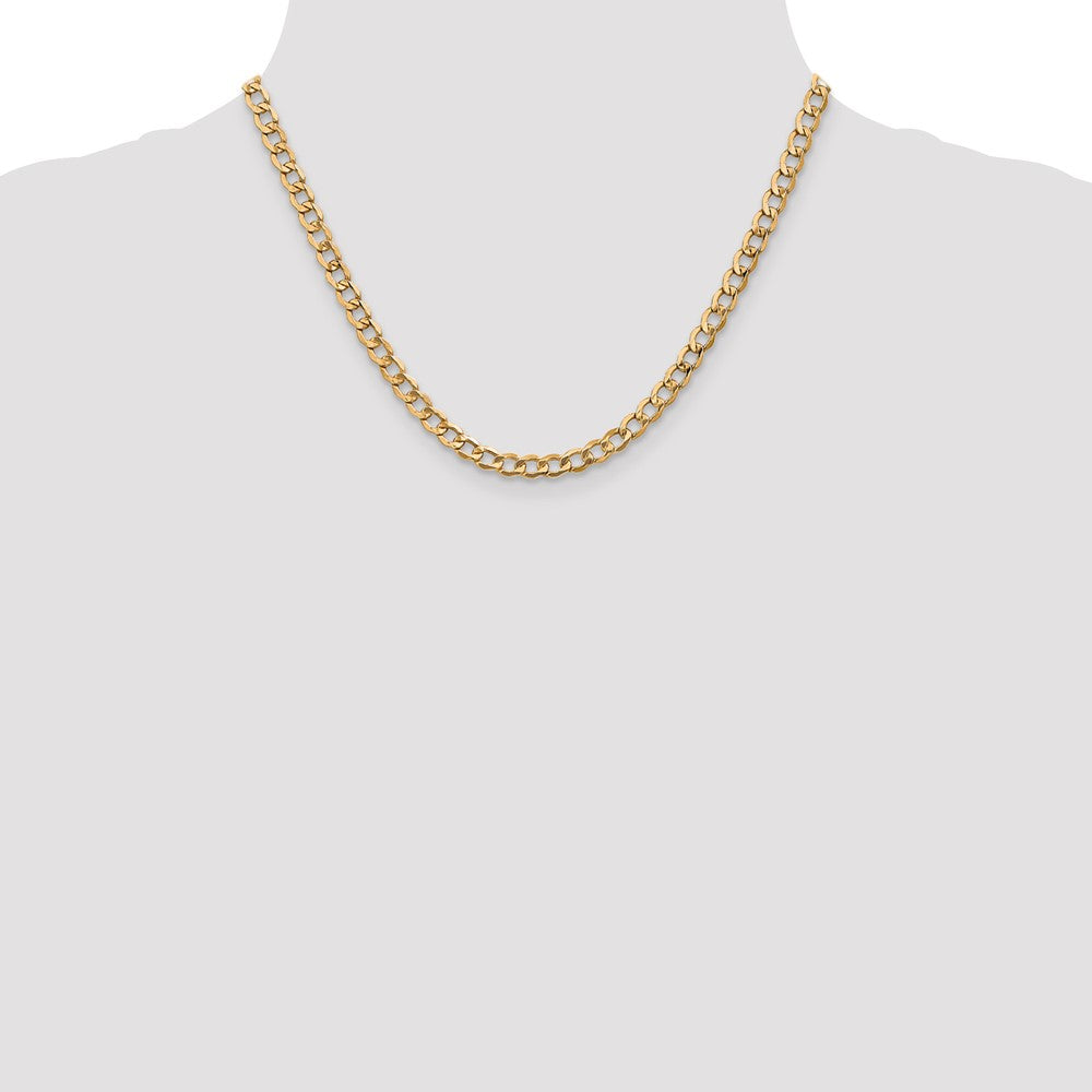 14K 5.25mm Semi-Solid Curb with Lobster Clasp Chain