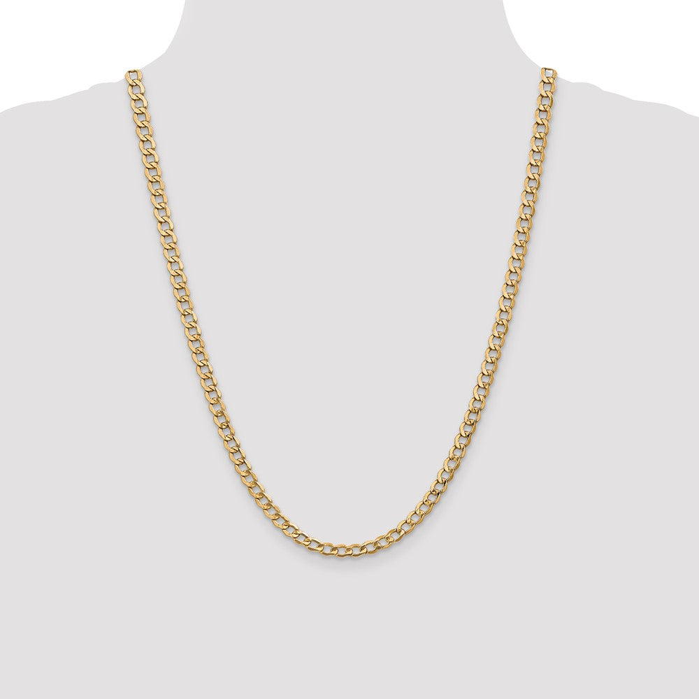 14K 5.25mm Semi-Solid Curb with Lobster Clasp Chain