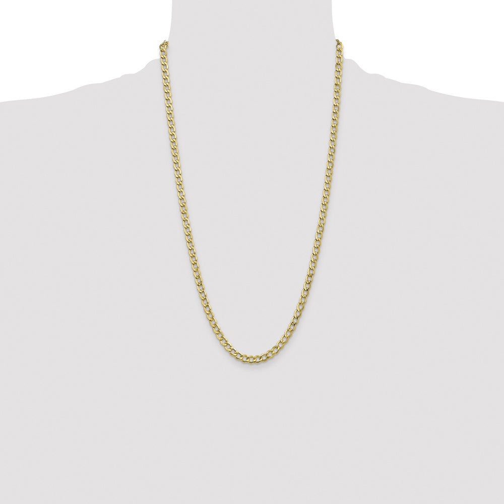 14K 5.25mm Semi-Solid Curb with Lobster Clasp Chain