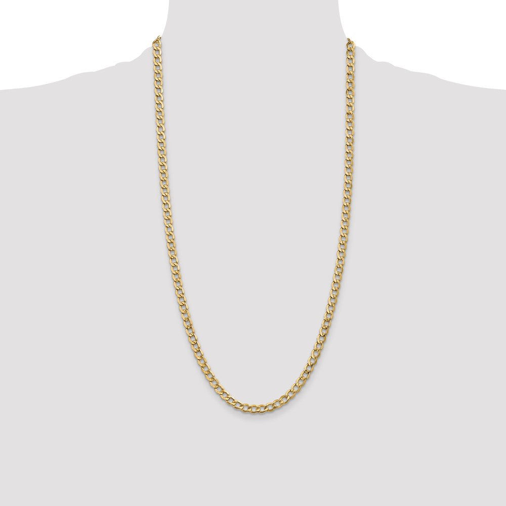 14K 5.25mm Semi-Solid Curb with Lobster Clasp Chain