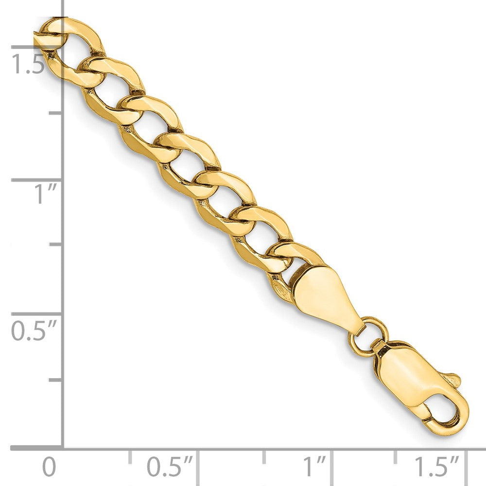 14K 5.25mm Semi-Solid Curb with Lobster Clasp Bracelet