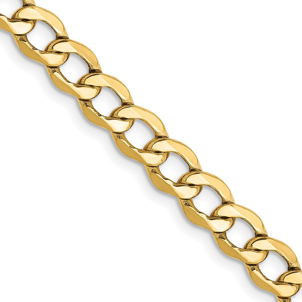 14K 5.25mm Semi-Solid Curb with Lobster Clasp Chain
