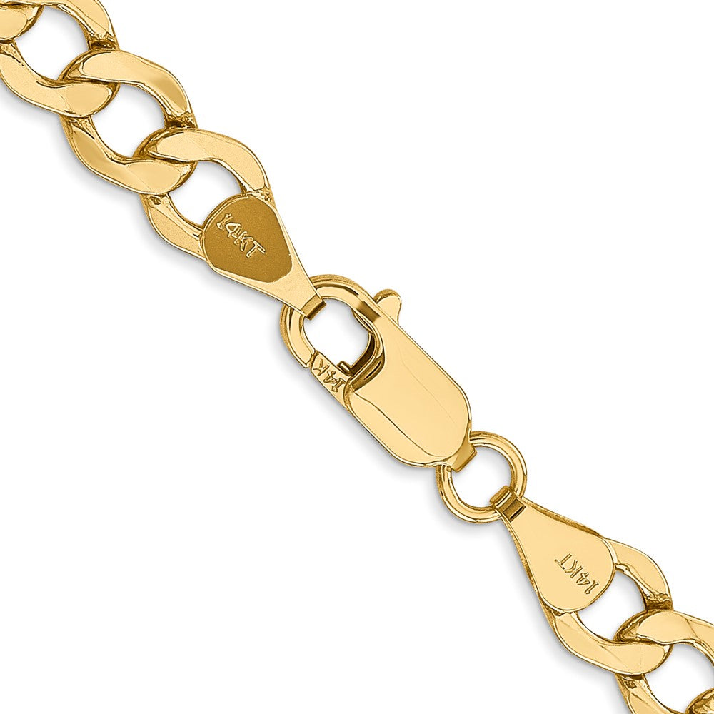 14K 6.5mm Semi-Solid Curb with Lobster Clasp Chain