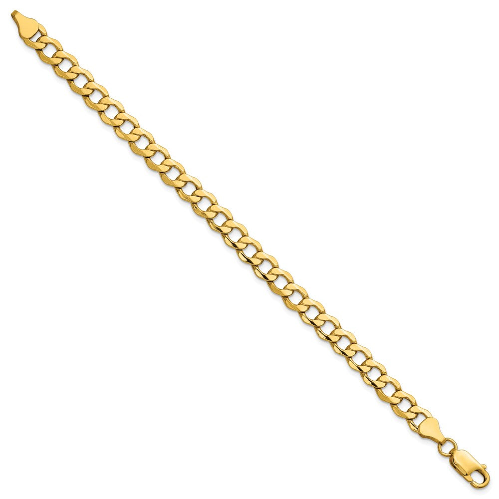 14k 6.5mm Semi-Solid Curb Chain