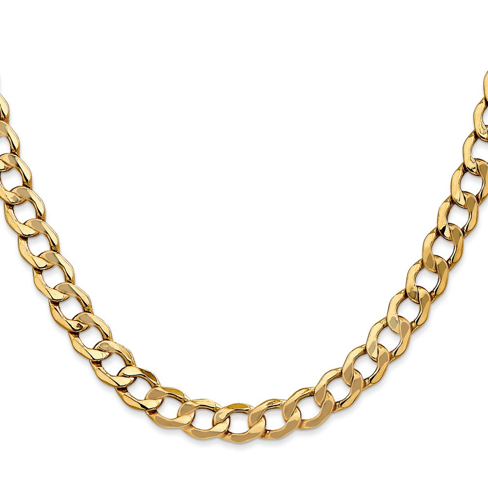 14k 7mm Semi-Solid Curb Chain