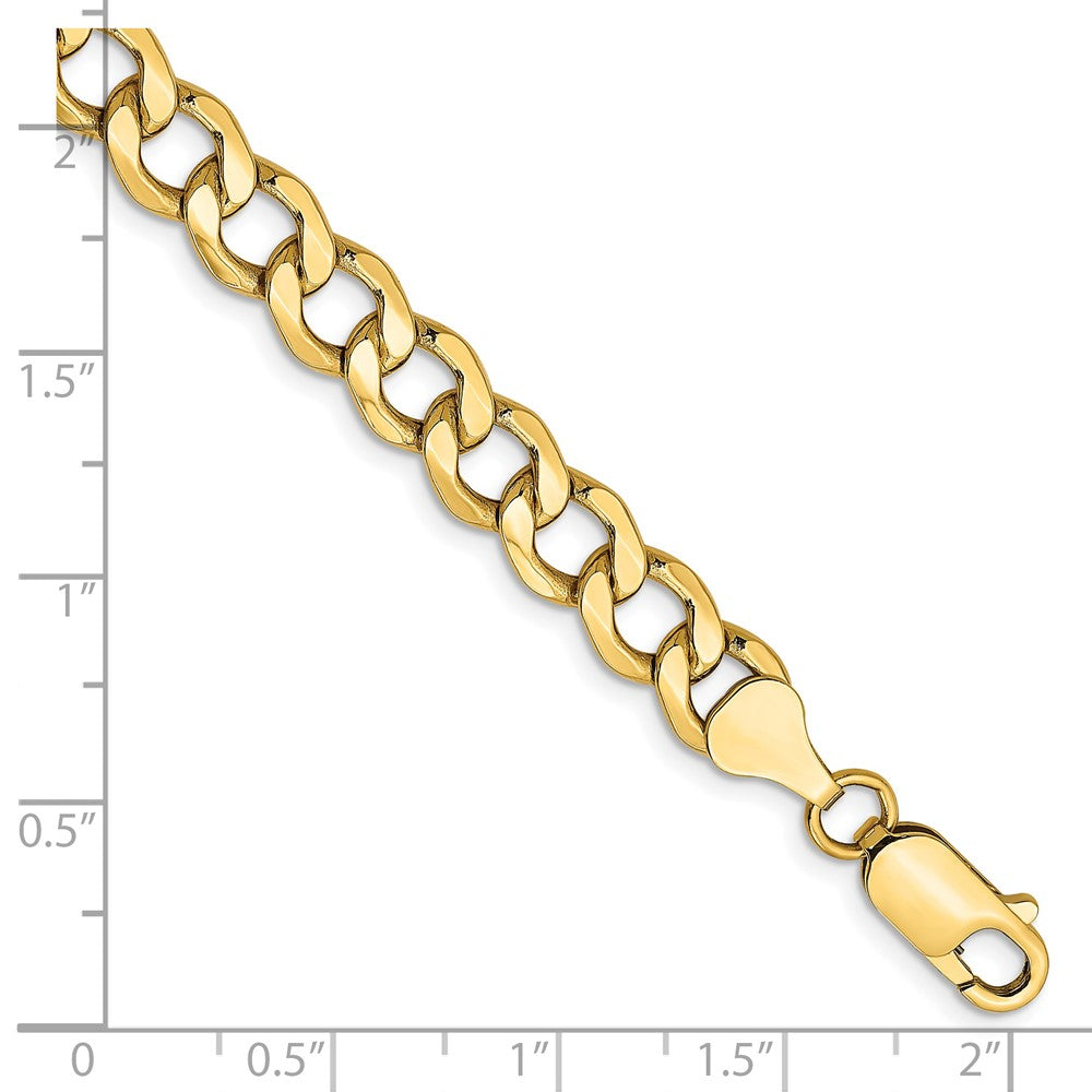 14K 7mm Semi-Solid Curb with Lobster Clasp Chain