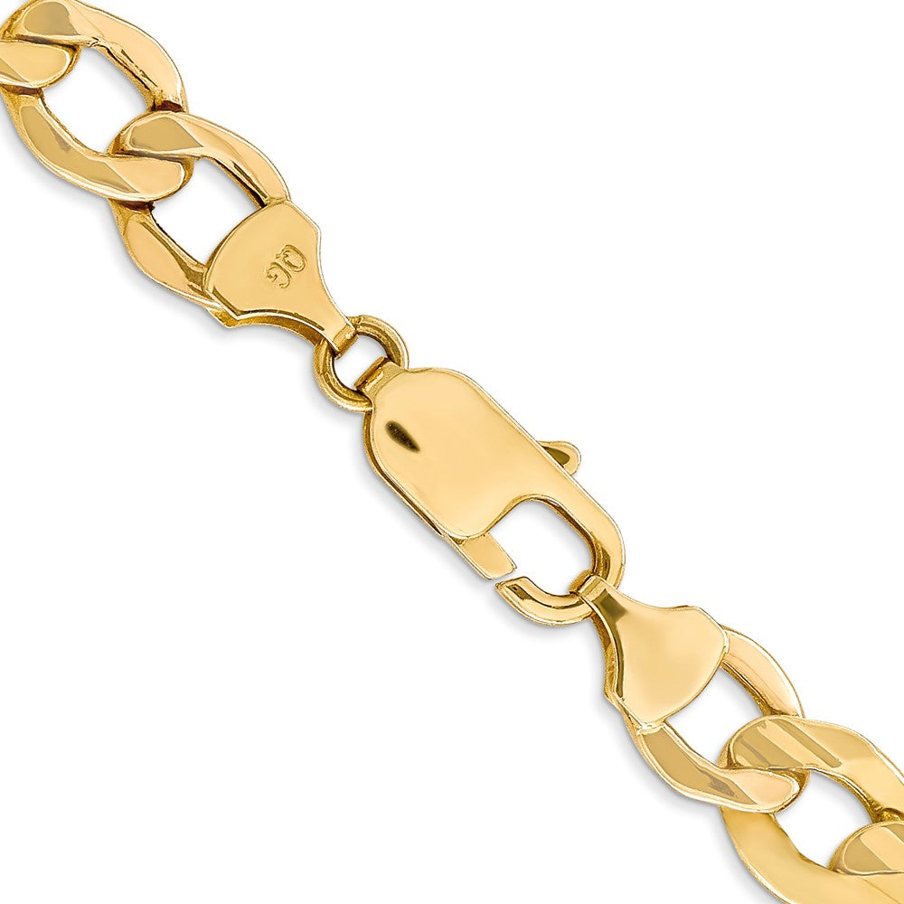 14K 9mm Semi-Solid Curb with Lobster Clasp Chain