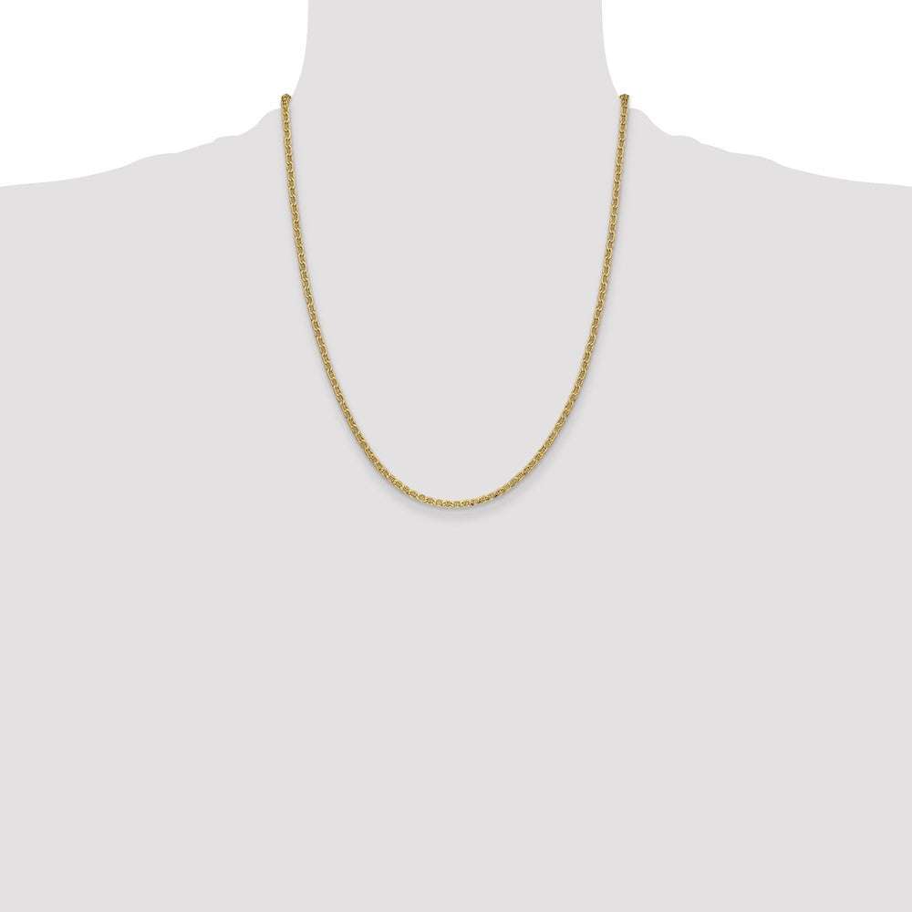 14K 2.4mm Semi-Solid Anchor with Spring Ring Clasp Chain