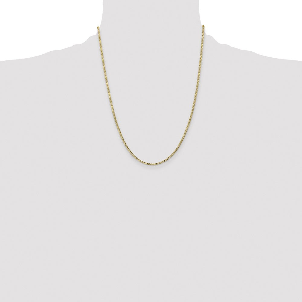 14K 2.5mm Semi-Solid Curb with Lobster Clasp Chain