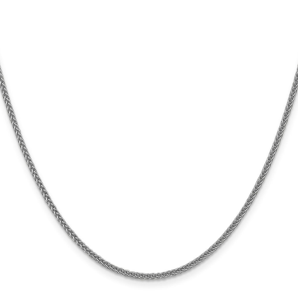 14K White Gold 2mm Semi-Solid 3-Wire Wheat with Lobster Clasp Chain