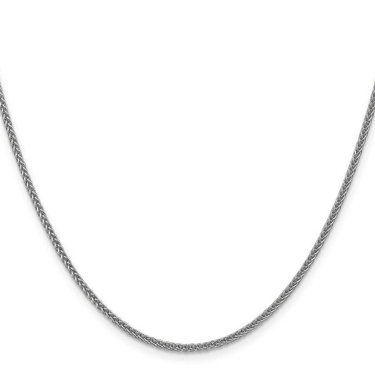 14K White Gold 2mm Semi-Solid 3-Wire Wheat with Lobster Clasp Chain