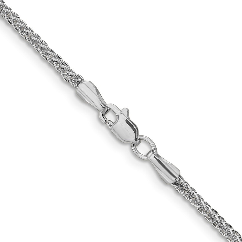 14K White Gold 2mm Semi-Solid 3-Wire Wheat with Lobster Clasp Chain