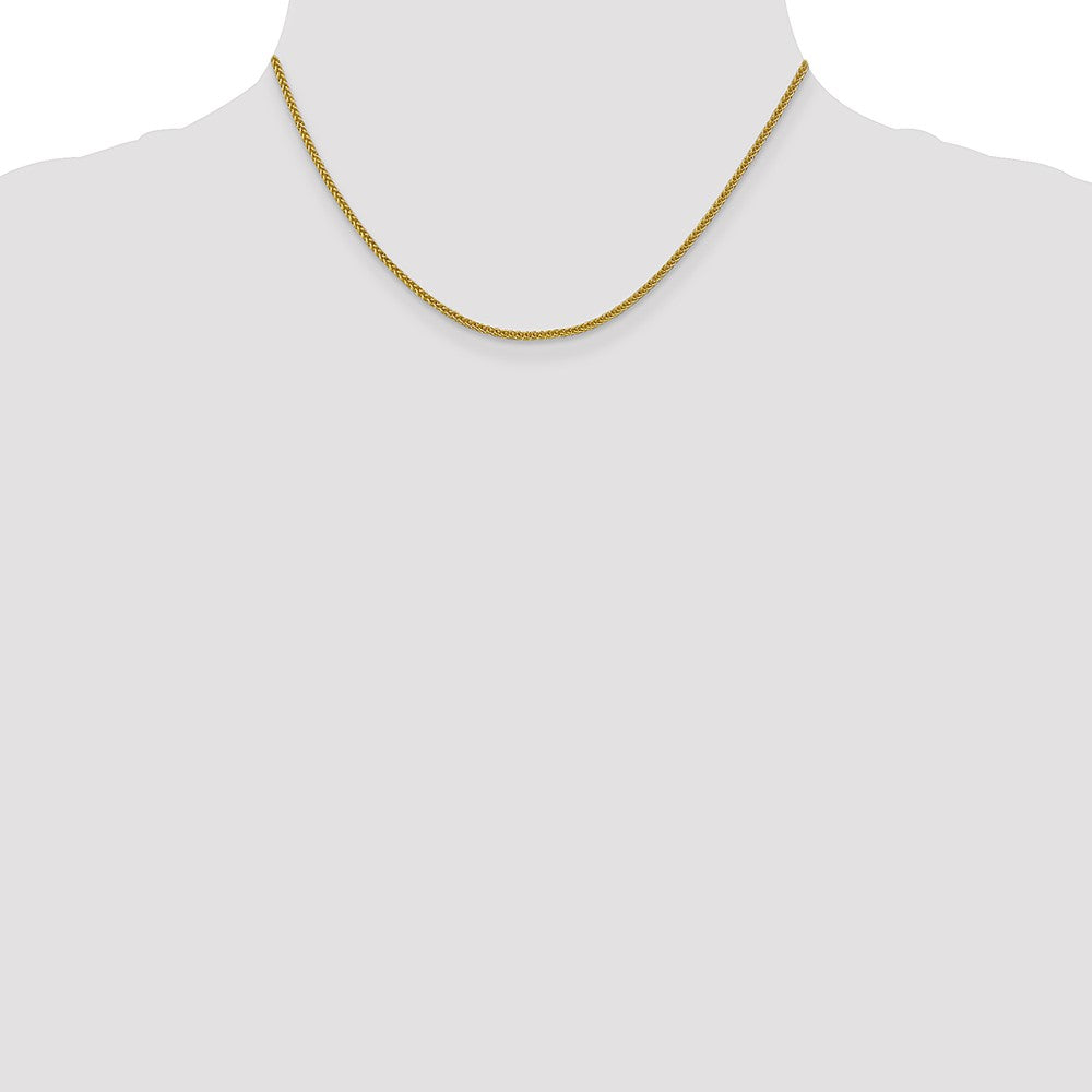 14K 2mm Semi-Solid 3-Wire Wheat with Lobster Clasp Chain