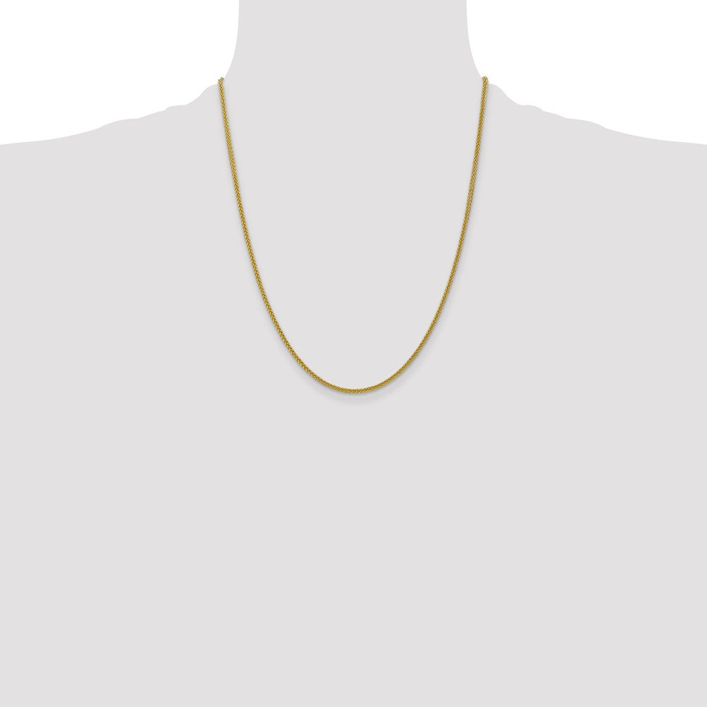 14K 2mm Semi-Solid 3-Wire Wheat with Lobster Clasp Chain