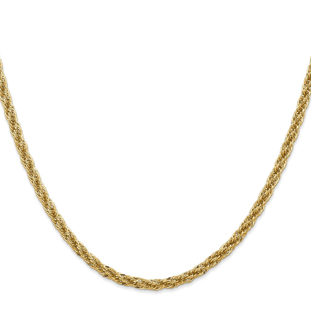 14K 3.3mm Diamond-cut Semi Solid with Lobster Clasp Chain