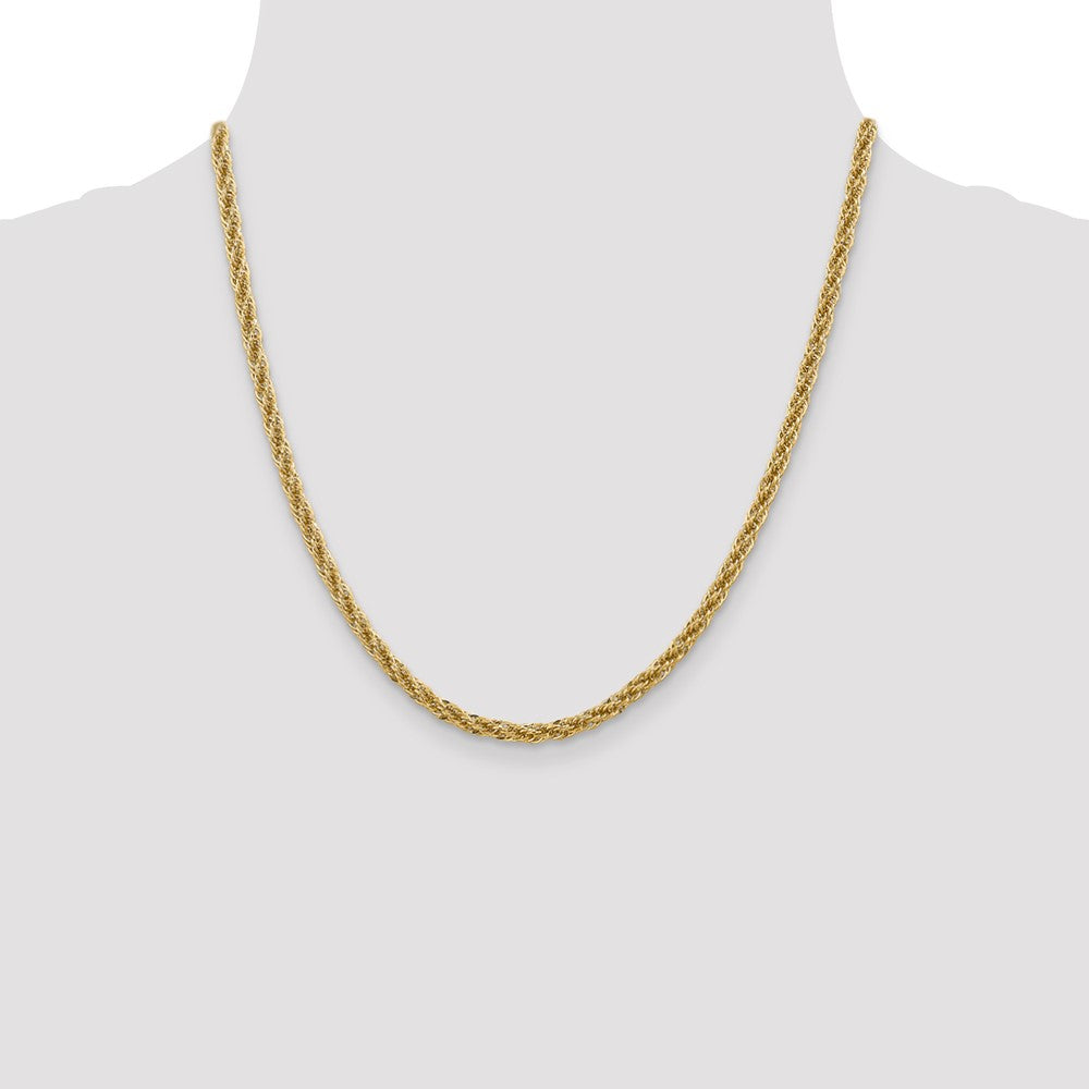 14K 3.3mm Diamond-cut Semi Solid with Lobster Clasp Chain