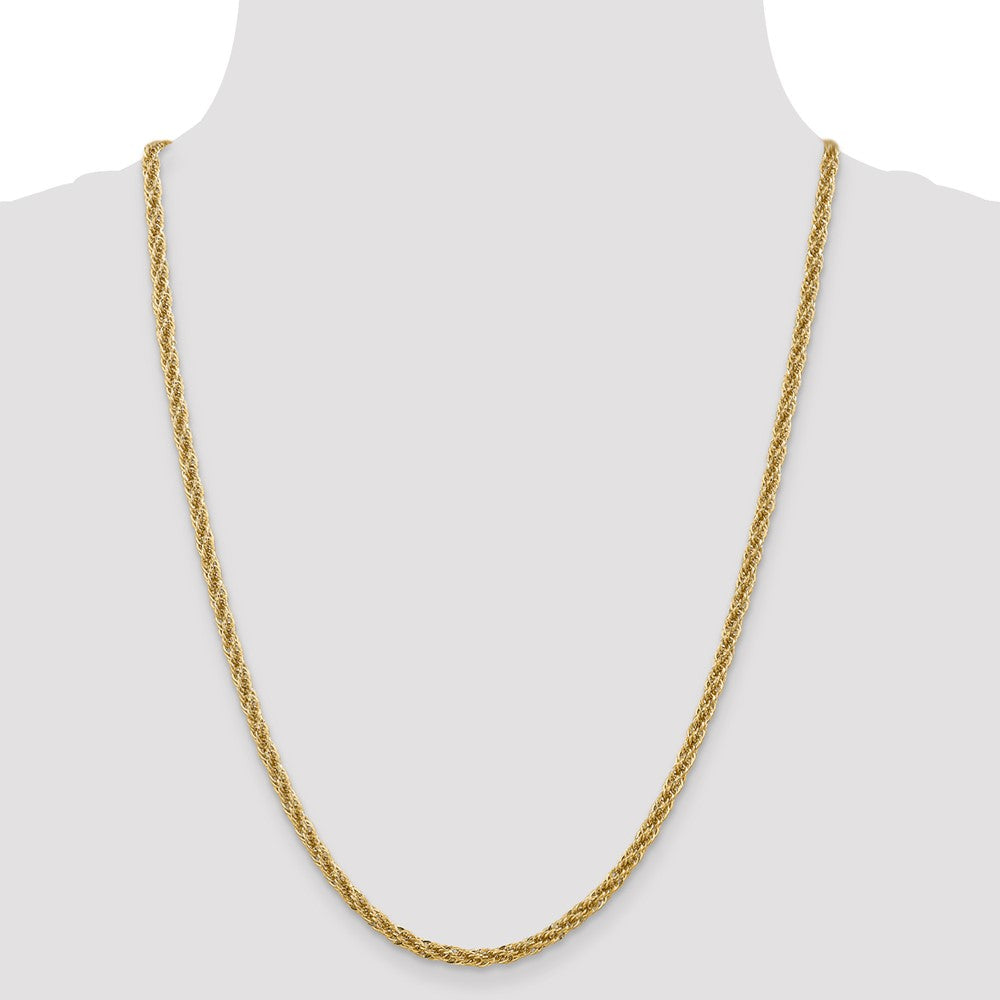 14K 3.3mm Diamond-cut Semi Solid with Lobster Clasp Chain