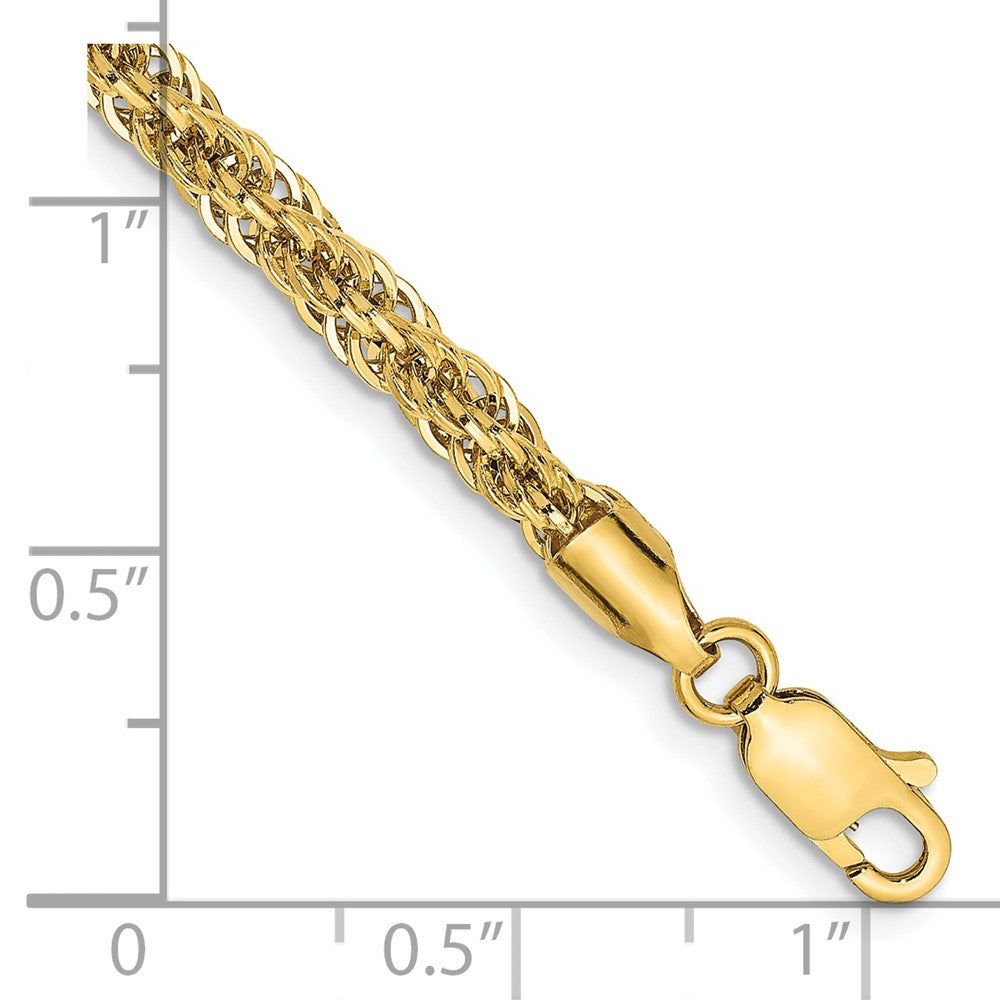 14K 3.3mm Diamond-cut Semi Solid with Lobster Clasp Chain