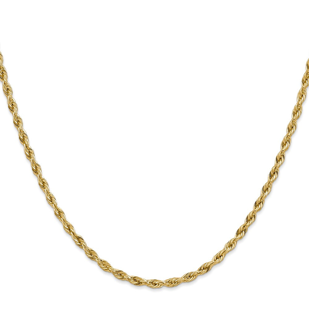 14K 3mm Semi Solid Rope with Lobster Clasp Chain