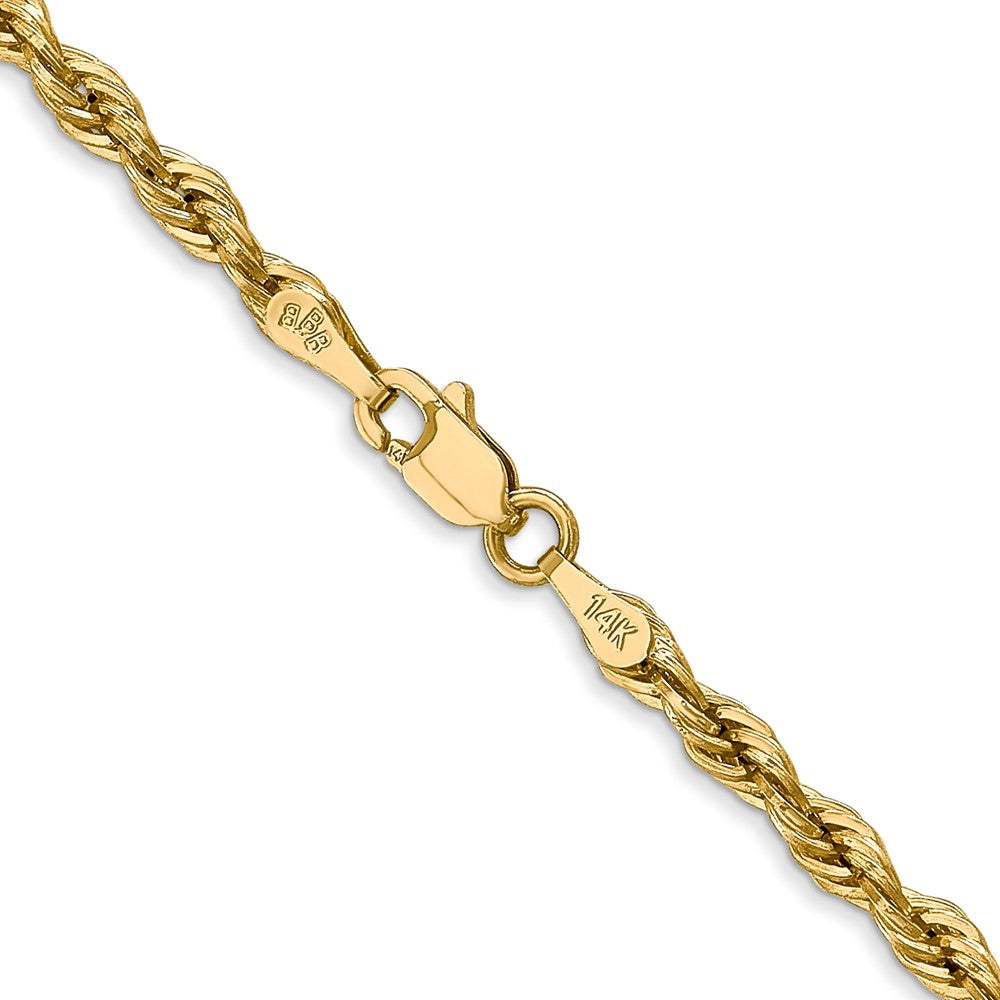 14K 3mm Semi Solid Rope with Lobster Clasp Chain