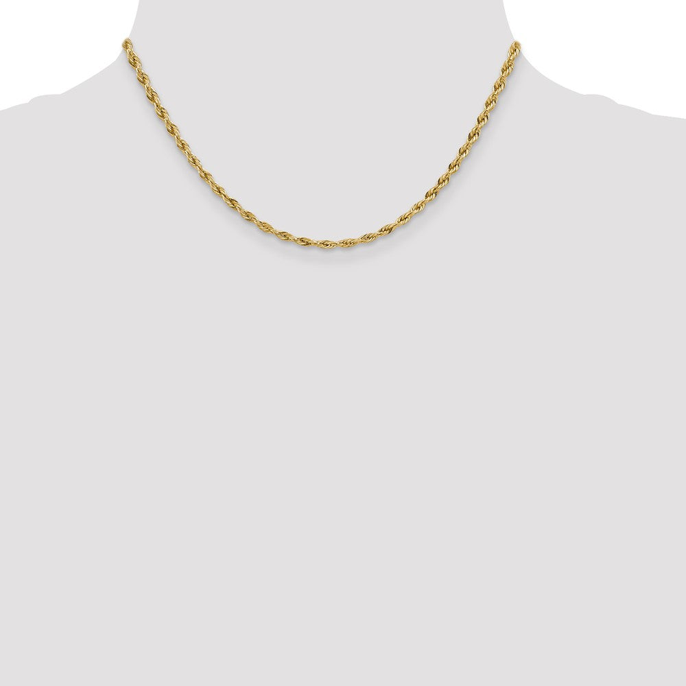 14K 3mm Semi Solid Rope with Lobster Clasp Chain