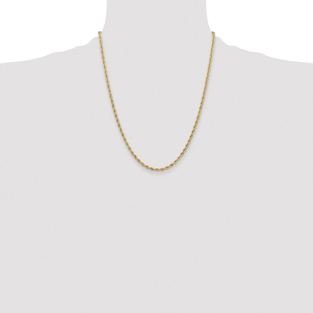 14K 3mm Semi Solid Rope with Lobster Clasp Chain