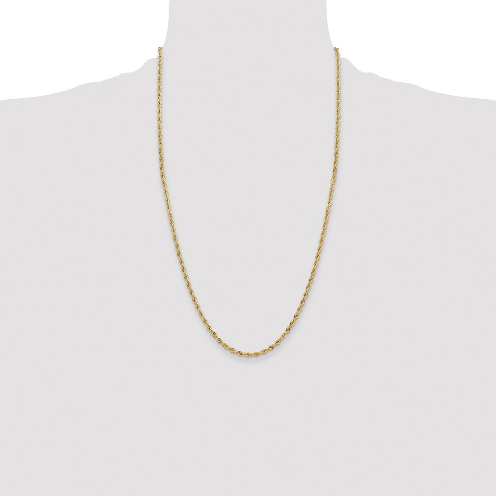 14K 3mm Semi Solid Rope with Lobster Clasp Chain