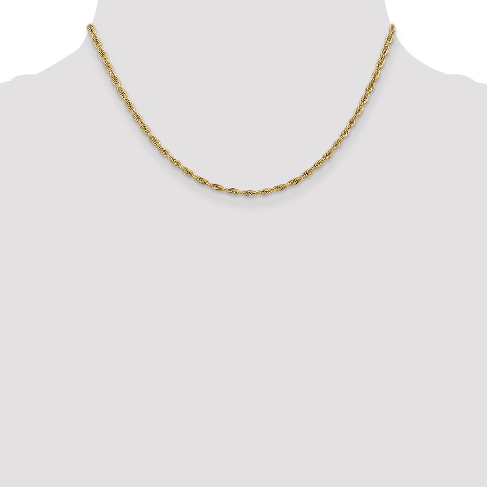 14K 2.8mm Semi Solid Rope with Lobster Clasp Chain
