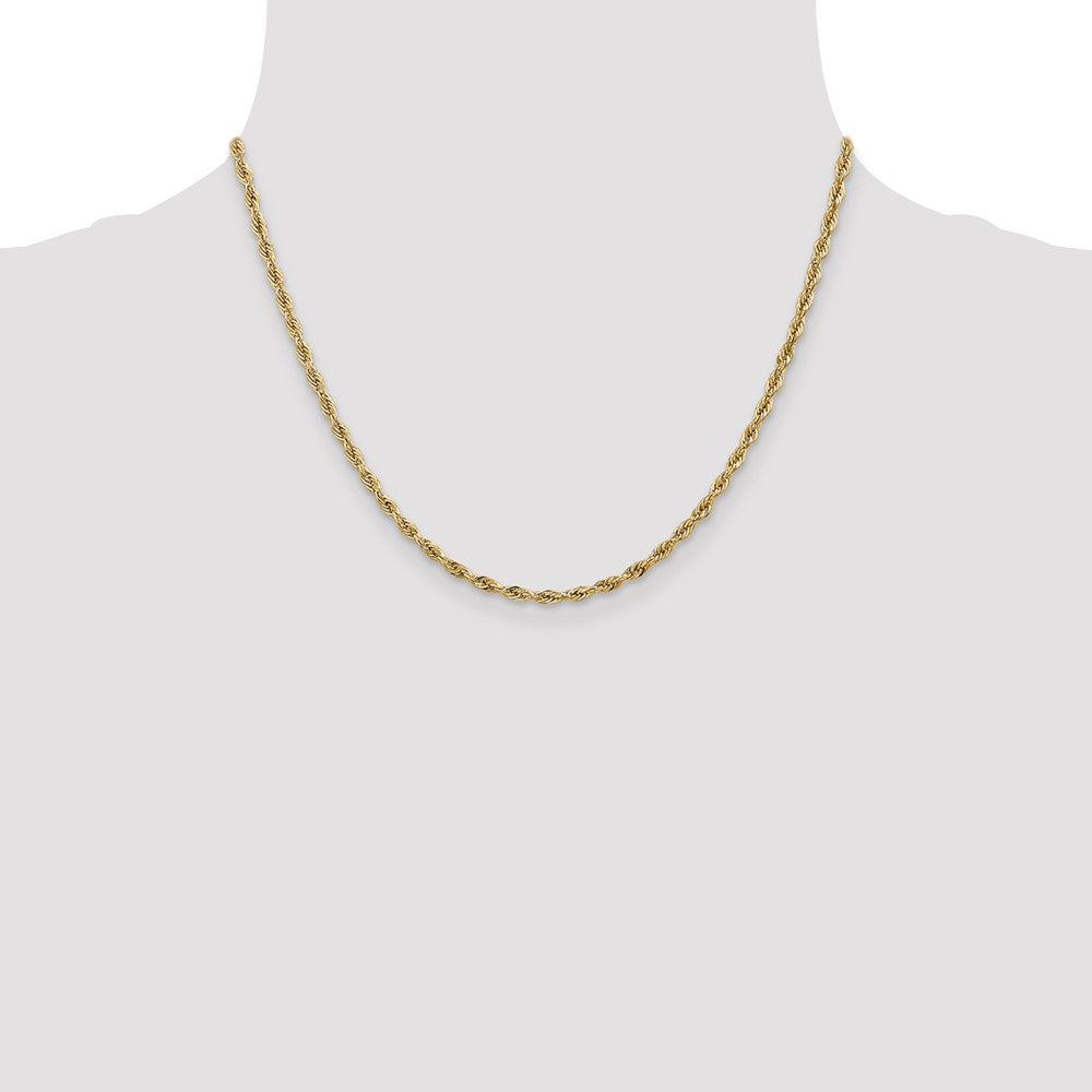 14K 2.8mm Semi Solid Rope with Lobster Clasp Chain