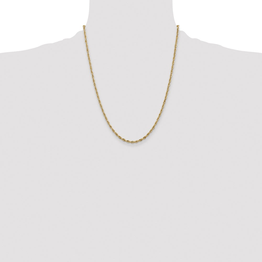 14K 2.8mm Semi Solid Rope with Lobster Clasp Chain