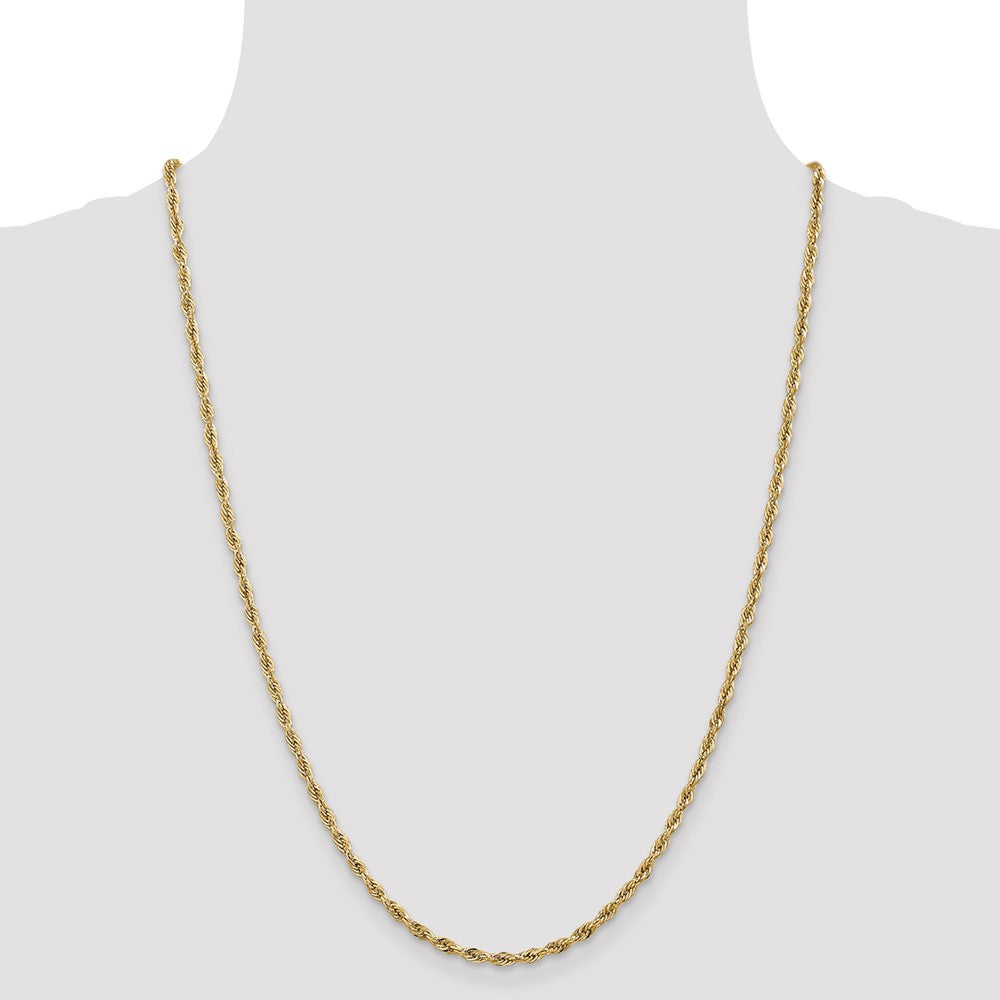 14K 2.8mm Semi Solid Rope with Lobster Clasp Chain