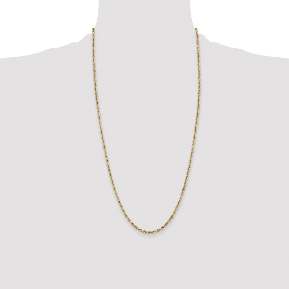 14K 2.8mm Semi Solid Rope with Lobster Clasp Chain