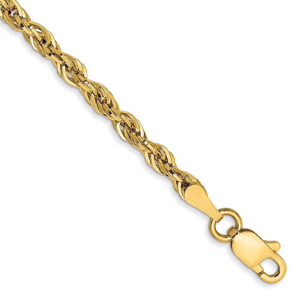 14K 2.8mm Semi Solid Rope with Lobster Clasp Anklet