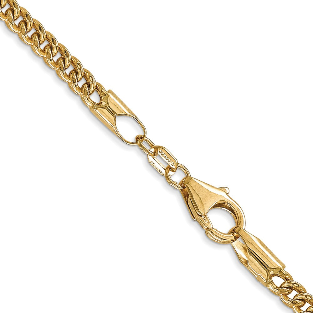14K 3mm Semi-Solid Franco with Fancy Lobster Clasp Chain