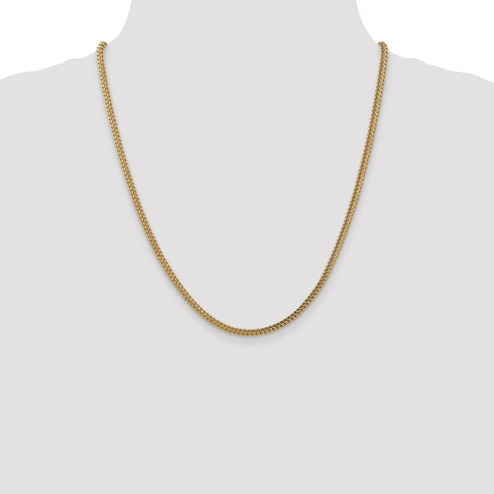 14K 3mm Semi-Solid Franco with Fancy Lobster Clasp Chain