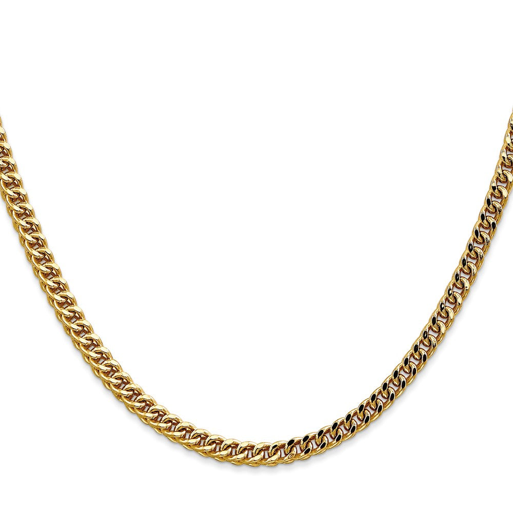 14K 3.7mm Semi-Solid Franco with Fancy Lobster Clasp Chain