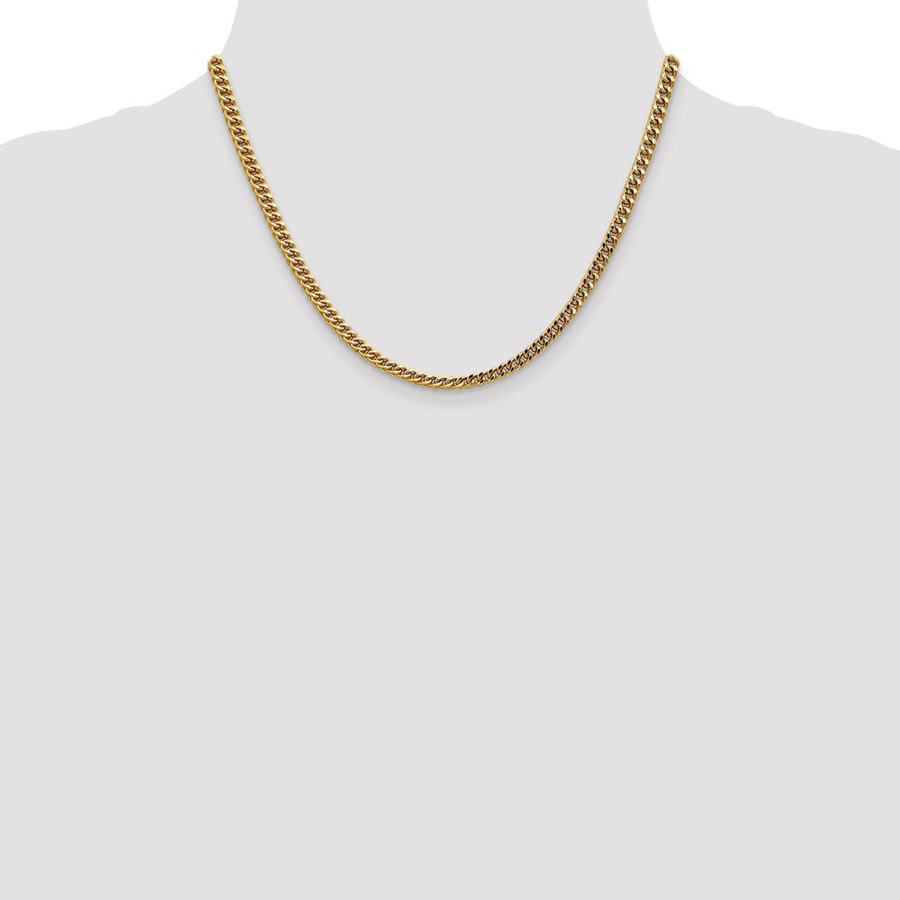 14K 3.7mm Semi-Solid Franco with Fancy Lobster Clasp Chain