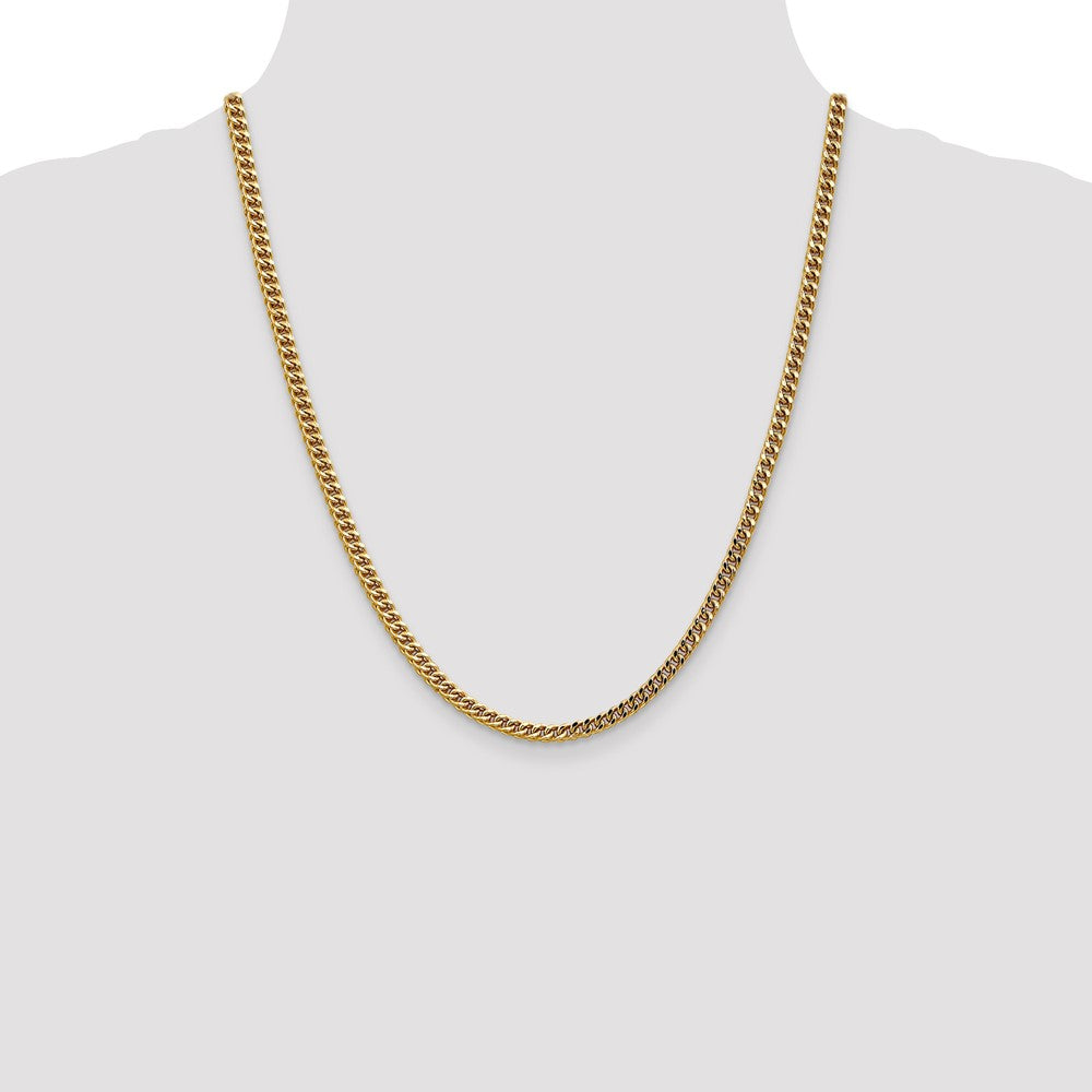 14K 3.7mm Semi-Solid Franco with Fancy Lobster Clasp Chain