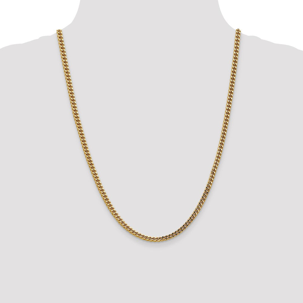 14K 3.7mm Semi-Solid Franco with Fancy Lobster Clasp Chain