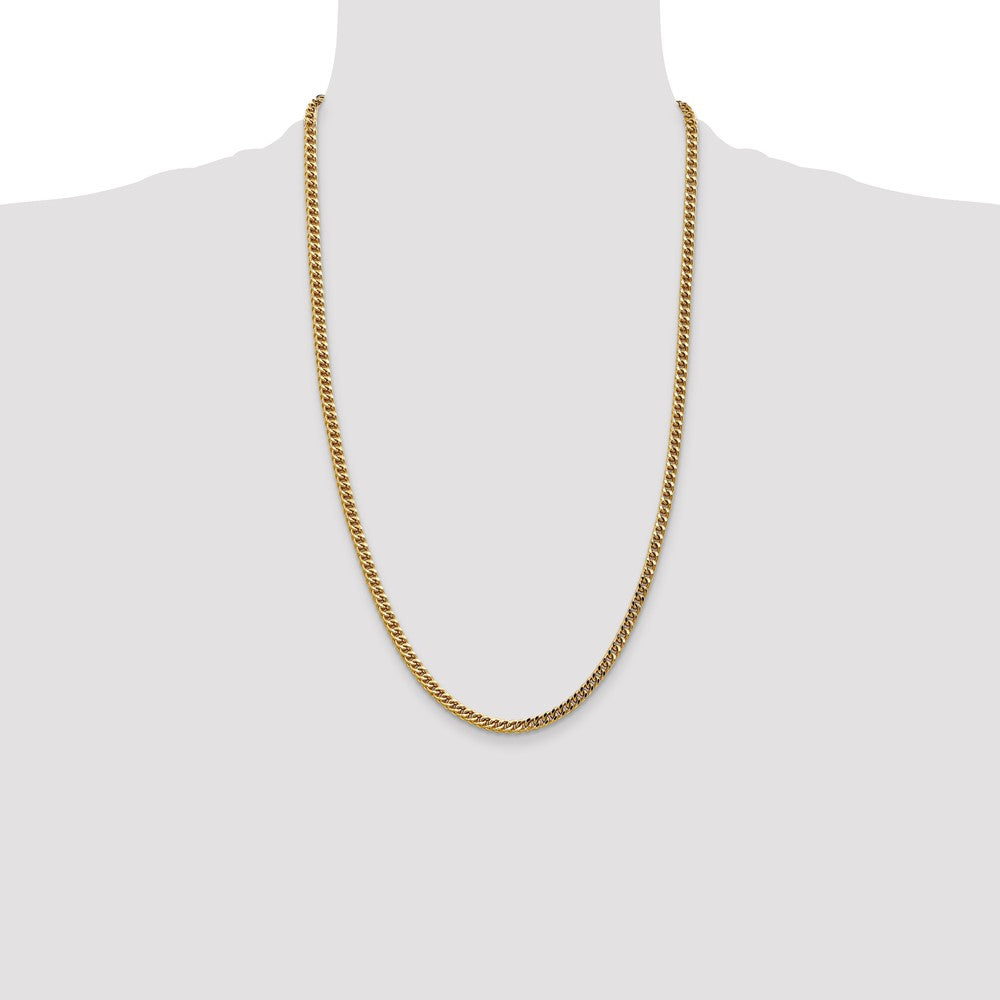 14K 3.7mm Semi-Solid Franco with Fancy Lobster Clasp Chain