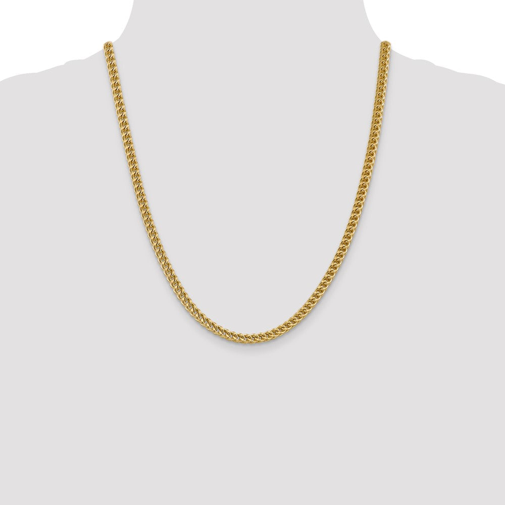 14K 4.5mm Semi-Solid Franco with Fancy Lobster Clasp Chain