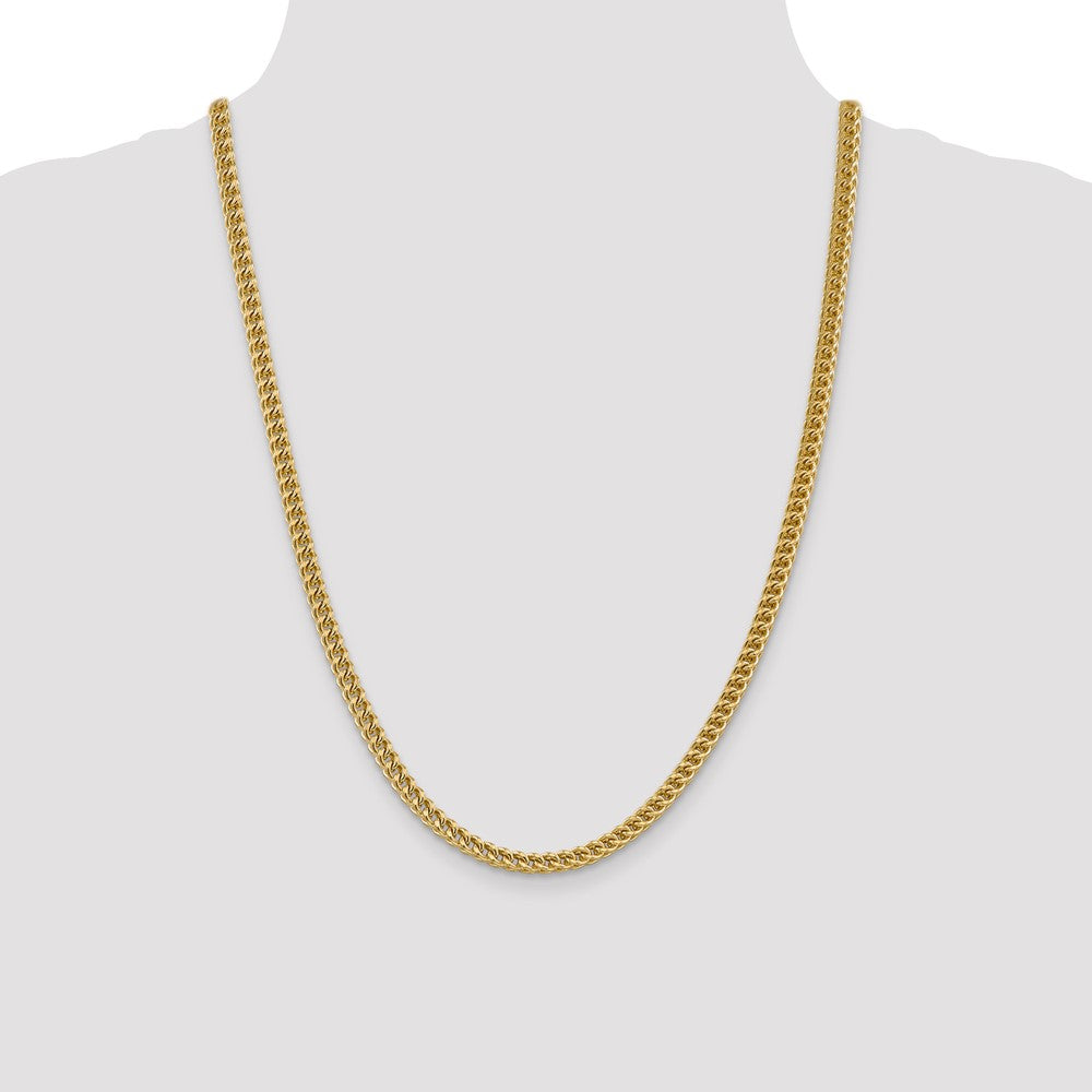 14K 4.5mm Semi-Solid Franco with Fancy Lobster Clasp Chain