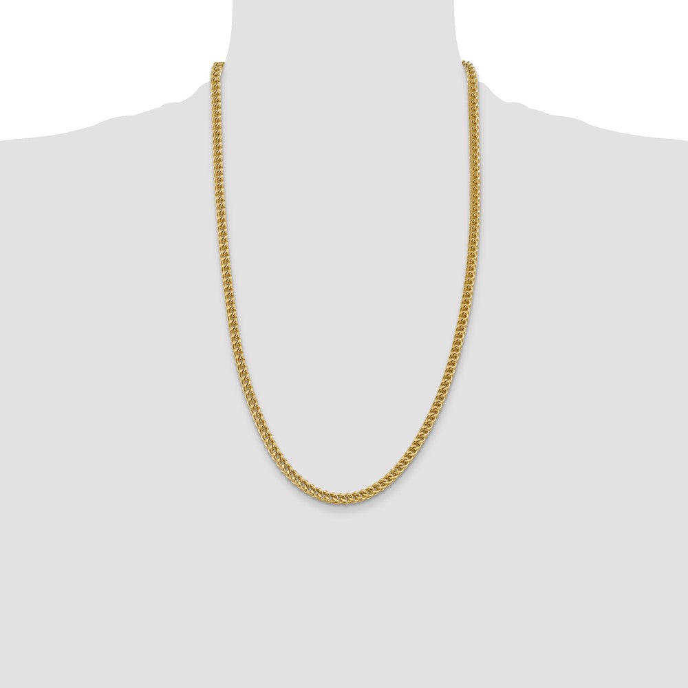 14K 4.5mm Semi-Solid Franco with Fancy Lobster Clasp Chain