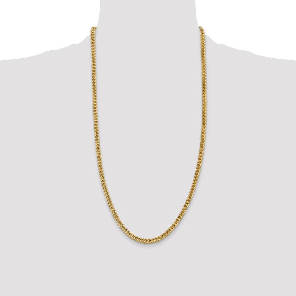 14K 4.5mm Semi-Solid Franco with Fancy Lobster Clasp Chain