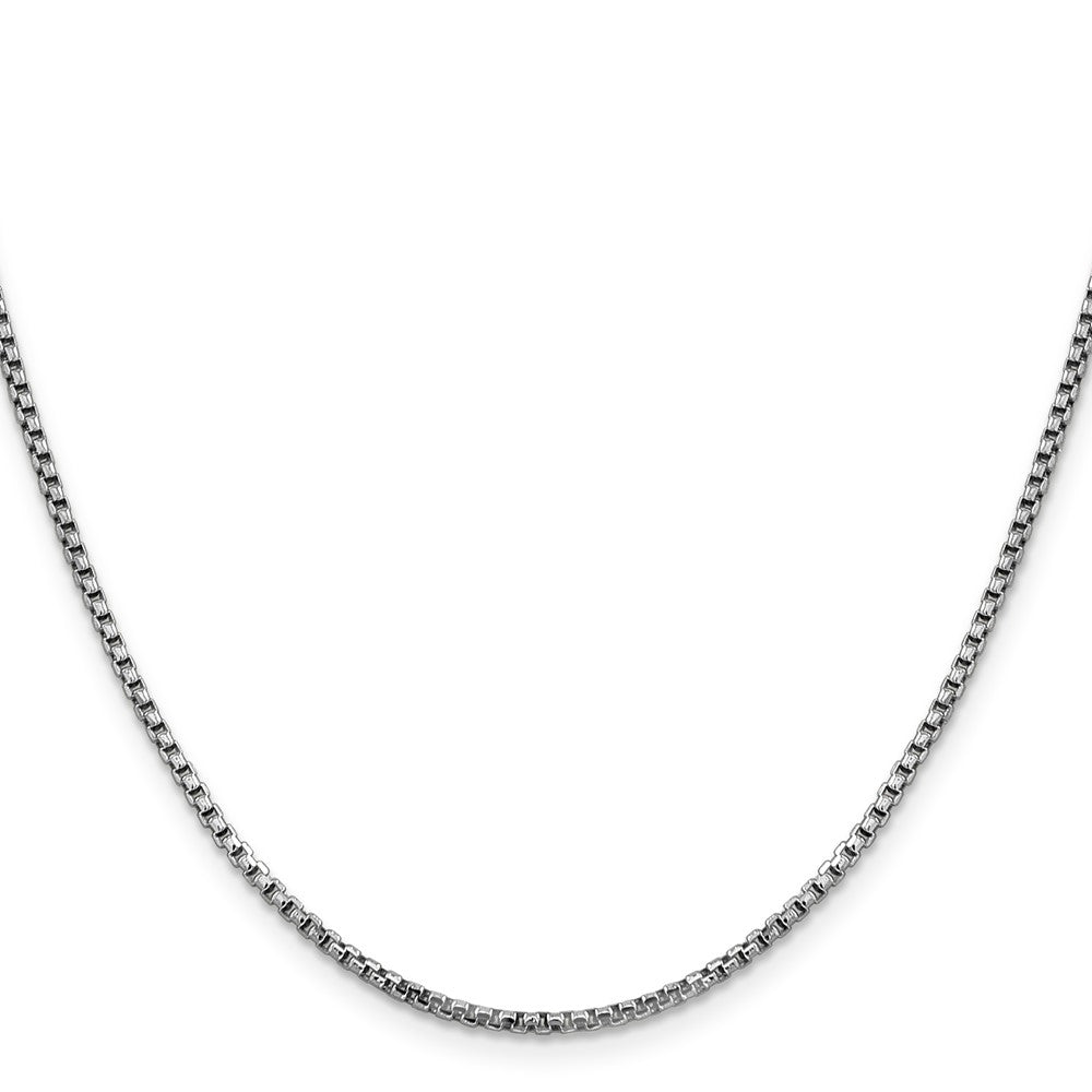 14K White Gold 1.75mm Semi-Solid Round Box with Lobster Clasp Chain