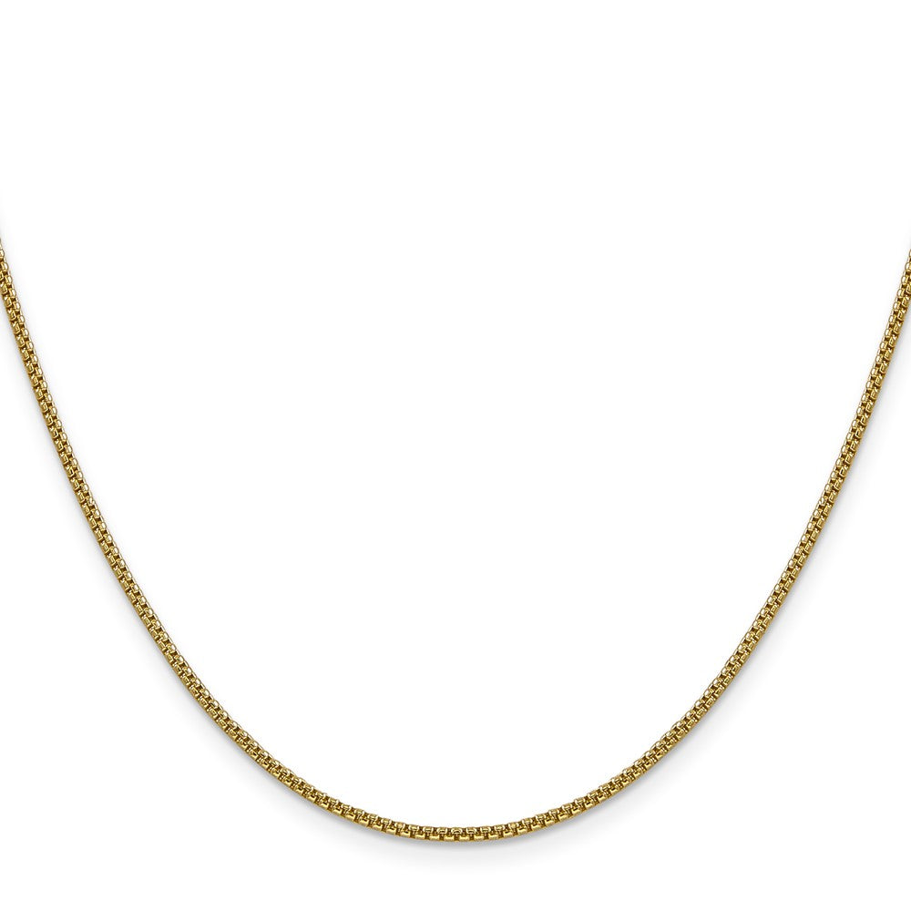 14K 1.5mm Semi-Solid Round Box with Lobster Clasp Chain