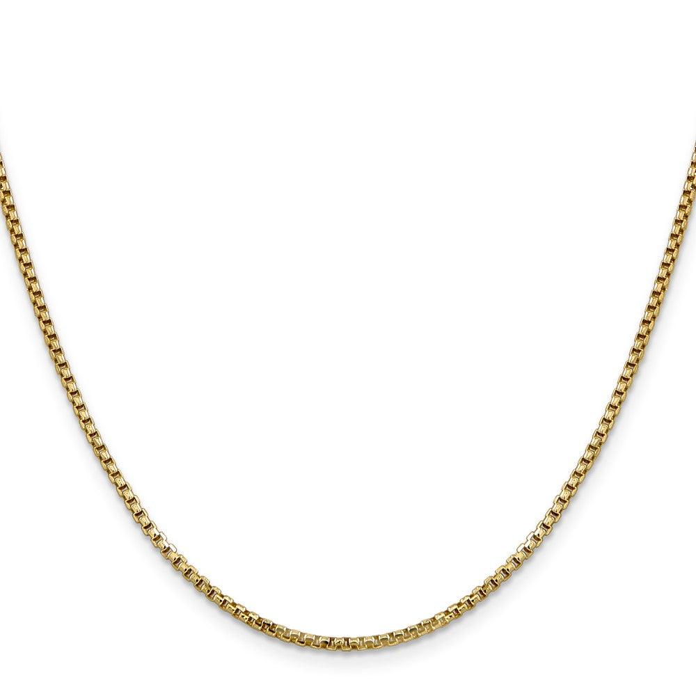 14K 1.75mm Semi-Solid Round Box with Lobster Clasp Chain